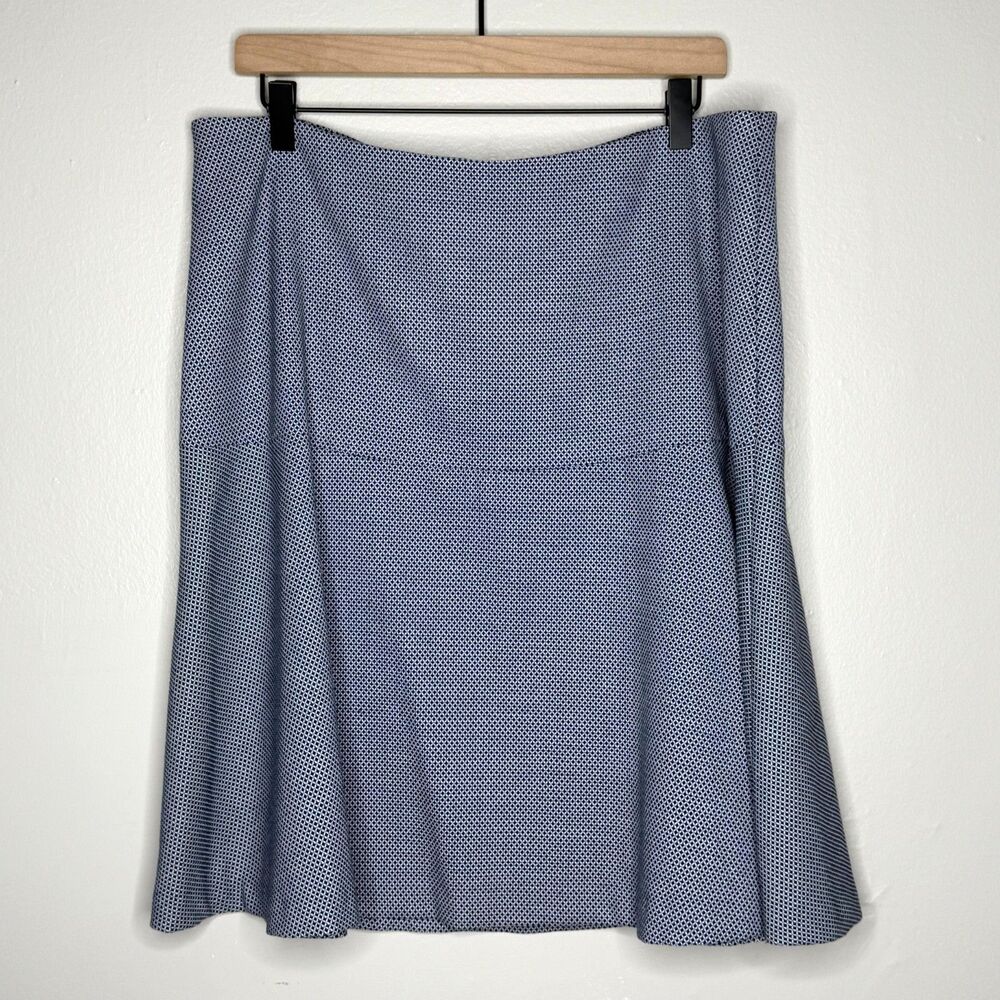 Tommy Hilfiger Womens A-Line‎ Skirt 14 Blue Geometric Office Career Suit Preppy